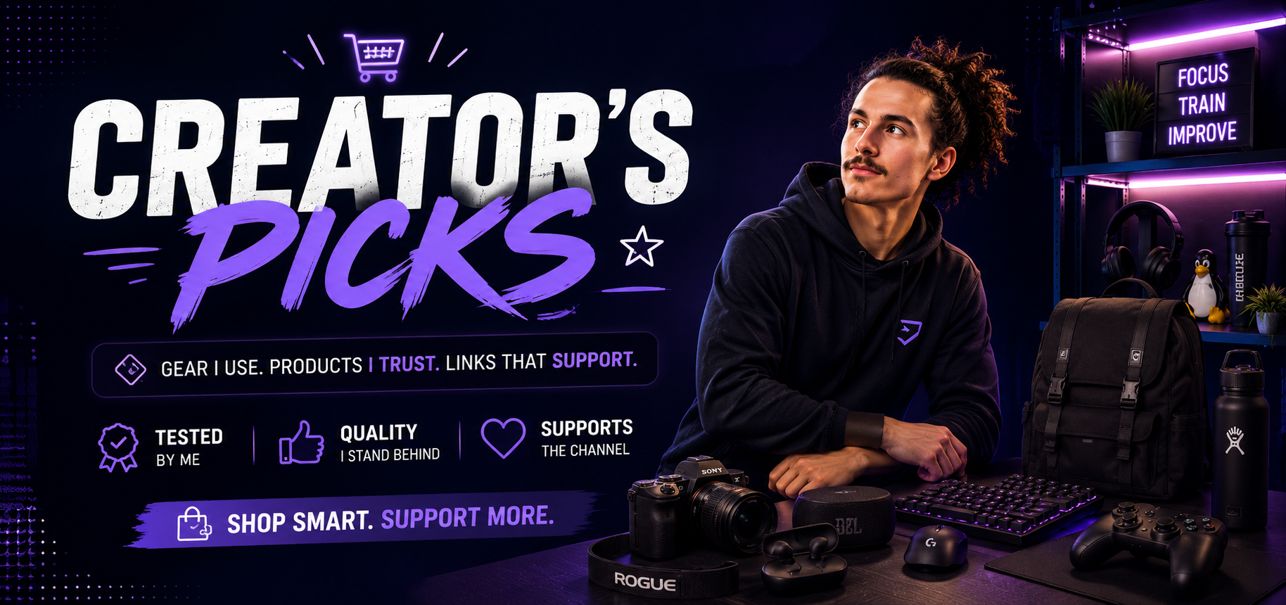 Banner of the affiliate link page (creator pick page) of Dekeffer